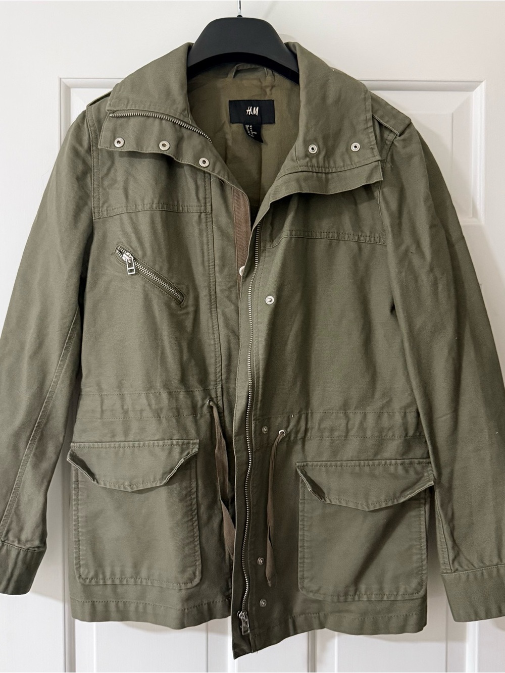 H&M Olive Green Utility Jacket with Front Pockets